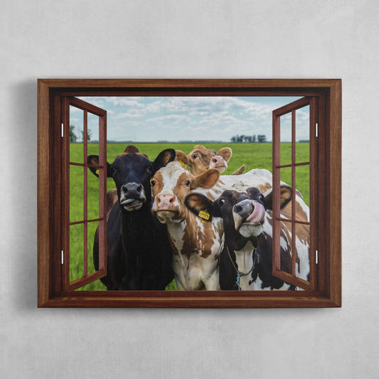 Window To The Goofy Cows
