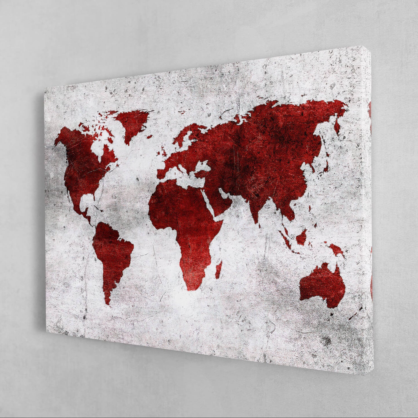 Deep Red Abstract Map